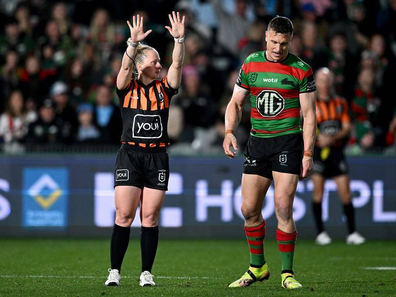 Jack Wighton was sin-binned and has since been banned for a high shot in Souths' loss to Cronulla. Photo: Dan Himbrechts/AAP PHOTOS Jack Wighton was sin-binned and has since been banned for a high shot in Souths' loss to Cronulla. Photo: Dan Himbrechts/AAP PHOTOS