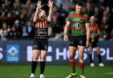Jack Wighton was sin-binned and has since been banned for a high shot in Souths' loss to Cronulla. Photo: Dan Himbrechts/AAP PHOTOS