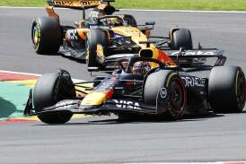 Max Verstappen has pipped Aussie Oscar Piastri to win the sprint race at the Belgium Grand Prix. Photo: AP PHOTO