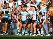 Cronulla went on a try-scoring rampage to bring Wests Tigers crashing back down to earth. Photo: PR IMAGE PHOTO