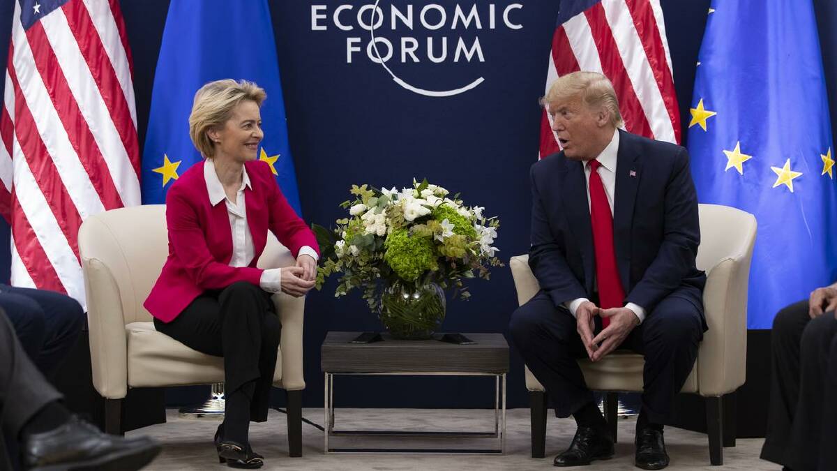 US President Donald Trump is meeting EU Commission head Ursula von der Leyen to discuss trade. (AP PHOTO) US President Donald Trump is meeting EU Commission head Ursula von der Leyen to discuss trade. (AP PHOTO)