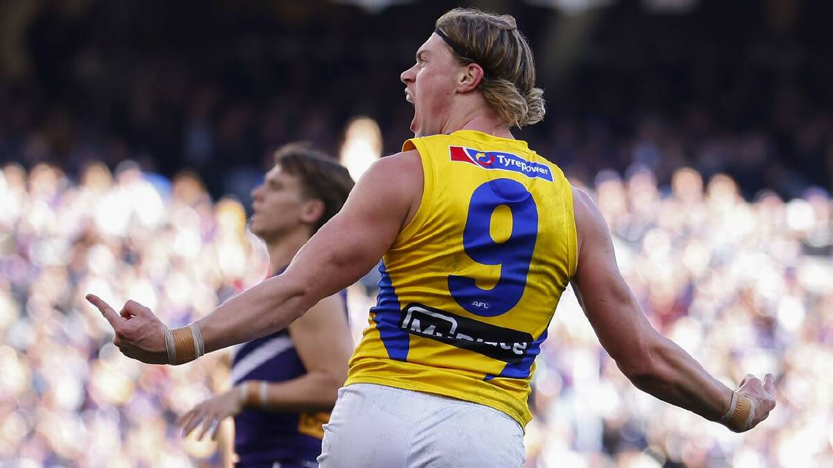 Despite the Eagles' loss, Harley Reid was able to light up Optus Stadium with some brilliant play.  (James Worsfold/AAP PHOTOS)