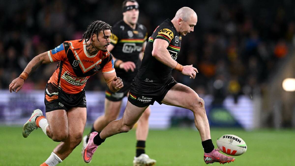 Dylan Edwards was a star for the Panthers running for 322 metres. (Steven Markham/AAP PHOTOS)