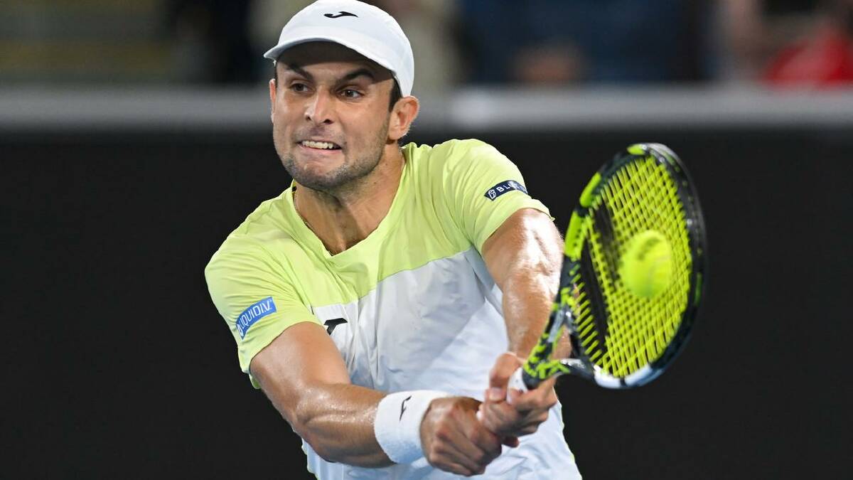 Aleksandar Vukic showed plenty of determination in his win over Spain's Pedro Martinez. (Lukas Coch/AAP PHOTOS)