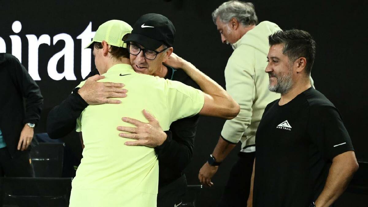 Jannik Sinner celebrates with coach Darren Cahill after winning this year's Australian Open title. (Joel Carrett/AAP PHOTOS) Jannik Sinner celebrates with coach Darren Cahill after winning this year's Australian Open title. (Joel Carrett/AAP PHOTOS)