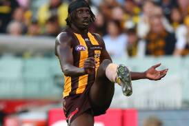 Hawthorn consider Mabior Chol certain to return for Friday night's clash against Adelaide. Photo: Morgan Hancock/AAP PHOTOS
