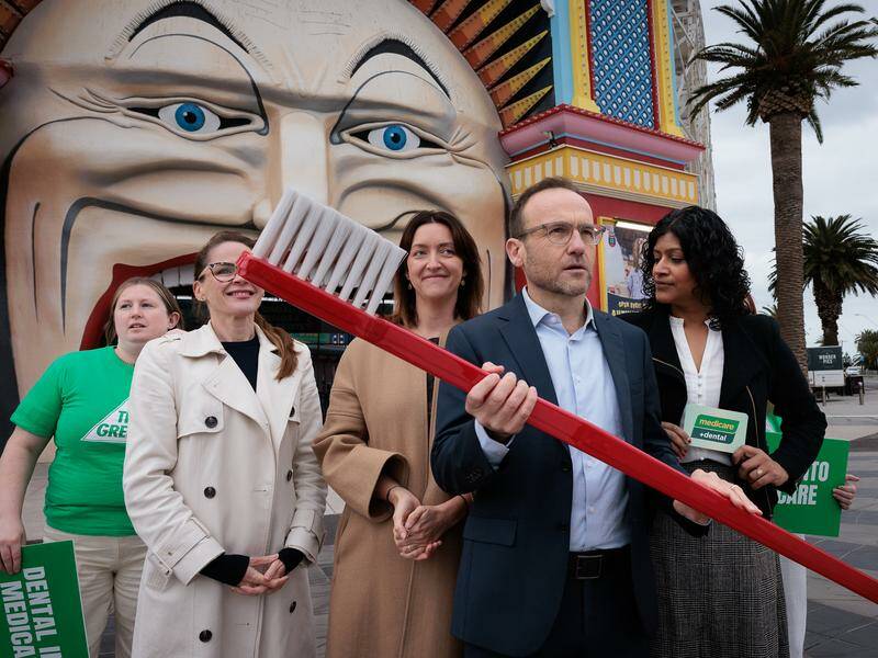 Greens leader Adam Bandt says Australians shouldn't have to pay through the teeth to see a dentist. Photo: Nadir Kinani/AAP PHOTOS