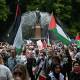 Crowds at a pro-Palestine rally want Australia to sanction Israel for denying aid to starving Gazans Photo: Dean Lewins/AAP PHOTOS