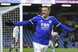 Leicester great Jamie Vardy is to leave the club at the end of the season. Photo: AP PHOTO