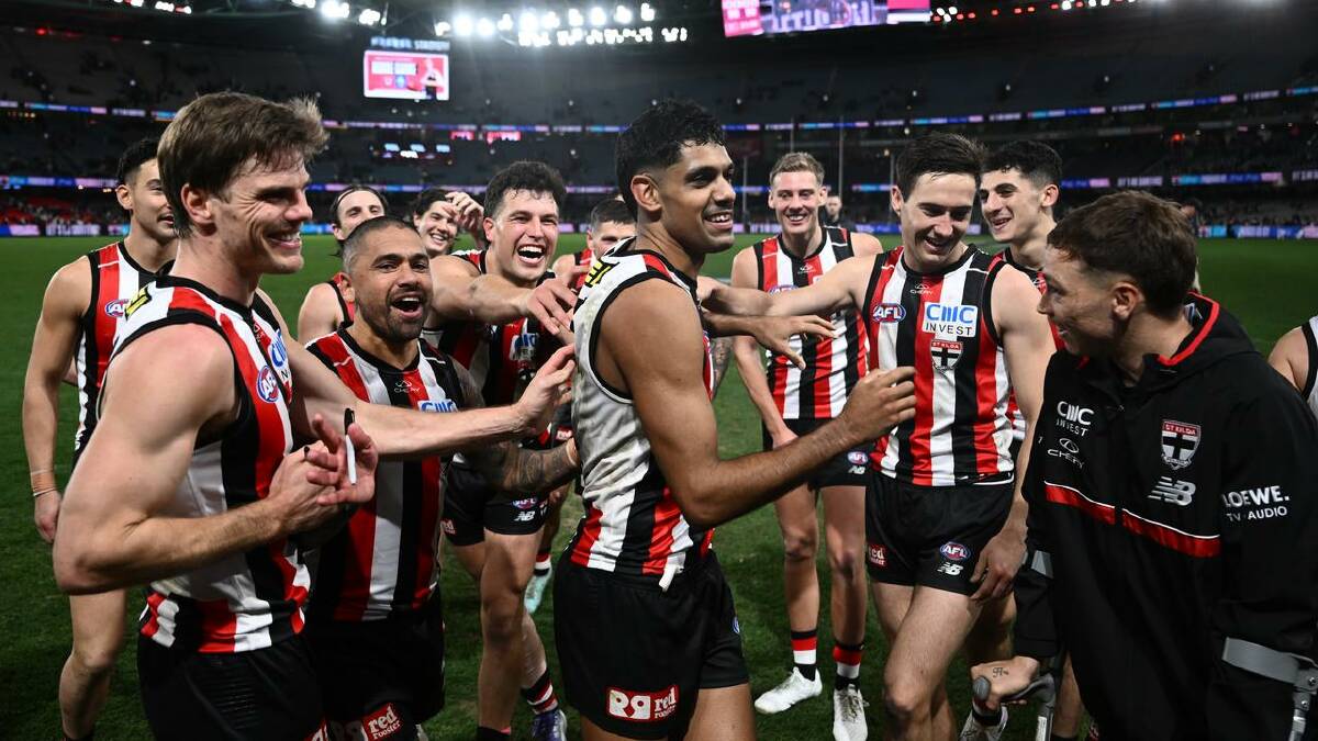 Nasiah Wanganeen-Milera's after-the-siren goal clinched a stunning victory for the Saints. (Joel Carrett/AAP PHOTOS) Nasiah Wanganeen-Milera's after-the-siren goal clinched a stunning victory for the Saints. (Joel Carrett/AAP PHOTOS)