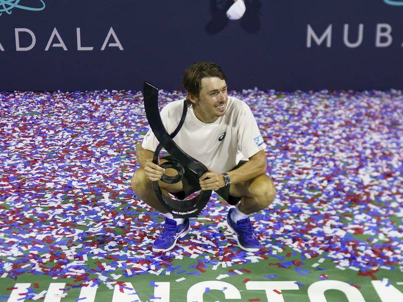 Alex de Minaur has won a gruelling three-set battle to be crowned Washington Open champion. Photo: EPA PHOTO Alex de Minaur has won a gruelling three-set battle to be crowned Washington Open champion. Photo: EPA PHOTO