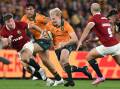 Son of a famous Wallaby, Tom Lynagh is tasked with taming the Lions to level the Test series. Photo: Dave Hunt/AAP PHOTOS