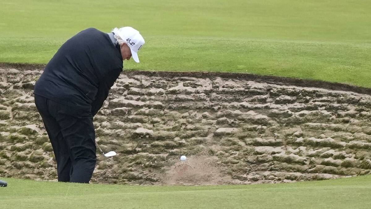 President Donald Trump is combining golf with political meetings on his trip to Scotland. (AP PHOTO) President Donald Trump is combining golf with political meetings on his trip to Scotland. (AP PHOTO)