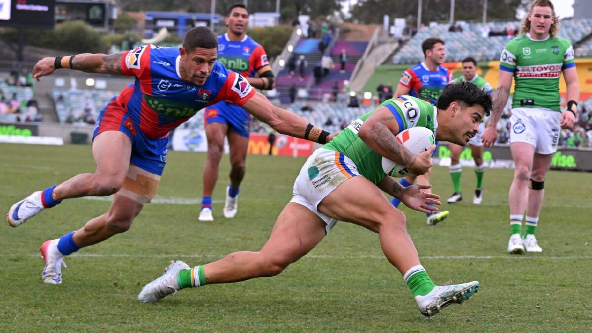 Matt Timoko was an attacking force for the Raiders, scoring two second half tries. (Mick Tsikas/AAP PHOTOS) Matt Timoko was an attacking force for the Raiders, scoring two second half tries. (Mick Tsikas/AAP PHOTOS)