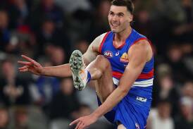 Sam Darcy played a key role in the Bulldogs' 88-point thrashing of the Giants. Photo: Morgan Hancock/AAP PHOTOS