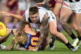The Pies, featuring Jordan De Goey for the first time in three months, welcome Brisbane to the MCG. Photo: Dave Hunt/AAP PHOTOS
