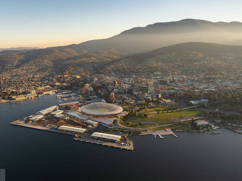 Tasmania's snap election has seemingly scuttled fast-track plans for the Macquarie Point stadium. Photo: HANDOUT/TASMANIAN GOVERNMENT Tasmania's snap election has seemingly scuttled fast-track plans for the Macquarie Point stadium. Photo: HANDOUT/TASMANIAN GOVERNMENT