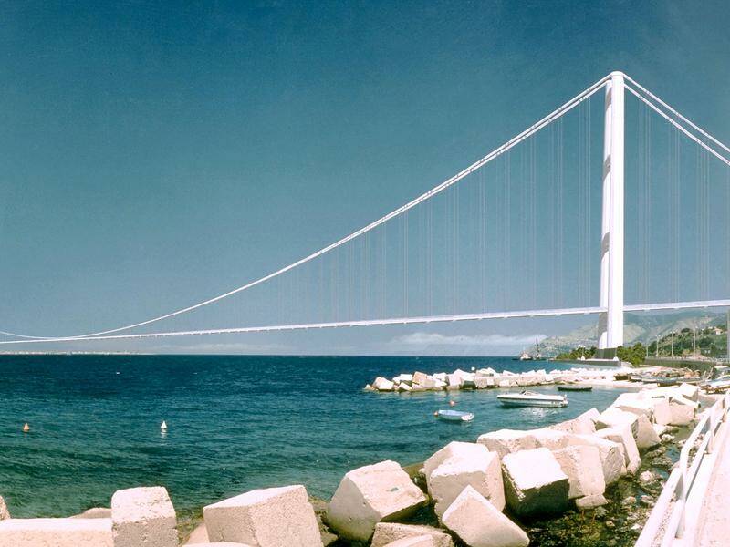 A bridge to Sicily has been criticised for its proposed location being in an earthquake zone. Photo: AP PHOTO A bridge to Sicily has been criticised for its proposed location being in an earthquake zone. Photo: AP PHOTO