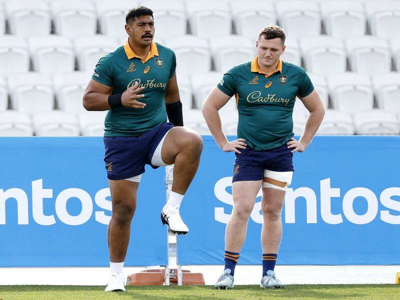 Giant lock Will Skelton (left) will add much-needed grunt to the Wallabies pack against the Lions. Photo: Con Chronis/AAP PHOTOS