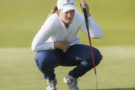 England's Lottie Woad leads by two shots after the second day of the Women's Scottish Open. Photo: AP PHOTO