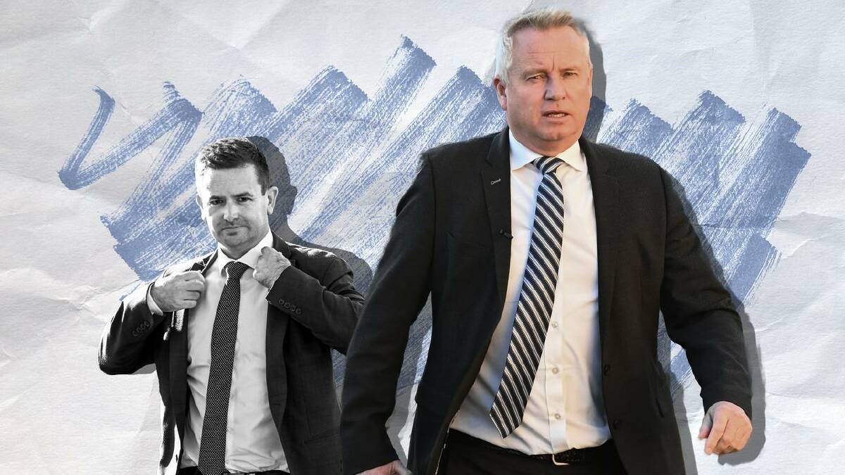Labor's Dean Winter and Liberal leader Jeremy Rockliff are vying to form a minority government. (Ethan James/AAP PHOTOS) Labor's Dean Winter and Liberal leader Jeremy Rockliff are vying to form a minority government. (Ethan James/AAP PHOTOS)