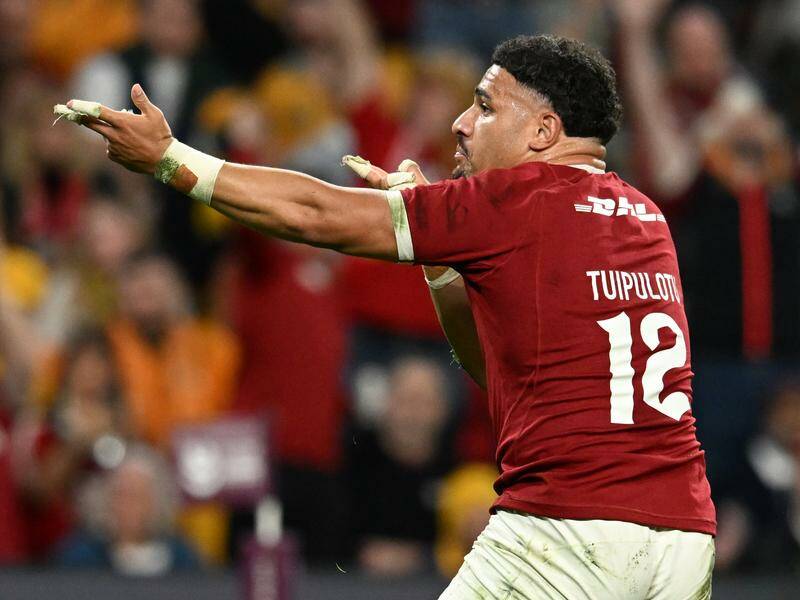Sione Tuipulotu, who scored in Brisbane, has been left out of the Lions' team for the second Test. Photo: Darren England/AAP PHOTOS Sione Tuipulotu, who scored in Brisbane, has been left out of the Lions' team for the second Test. Photo: Darren England/AAP PHOTOS