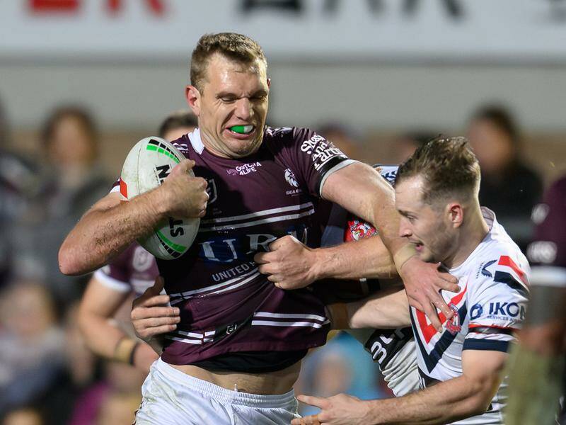 Tom Trbojevic has been moved back to fullback for Manly's crunch away clash with Canberra. Photo: Steven Markham/AAP PHOTOS Tom Trbojevic has been moved back to fullback for Manly's crunch away clash with Canberra. Photo: Steven Markham/AAP PHOTOS