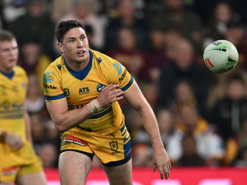 Parramatta superstar Mitchell Moses has orchestrated an upset win over the Broncos in Brisbane. Photo: Dave Hunt/AAP PHOTOS