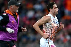 Josh Kelly is one of two GWS stars out injured for the rest of the home-and-away season. Photo: Dan Himbrechts/AAP PHOTOS