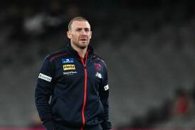 The Demons have reported an online threat made against their coach Simon Goodwin. Photo: Joel Carrett/AAP PHOTOS